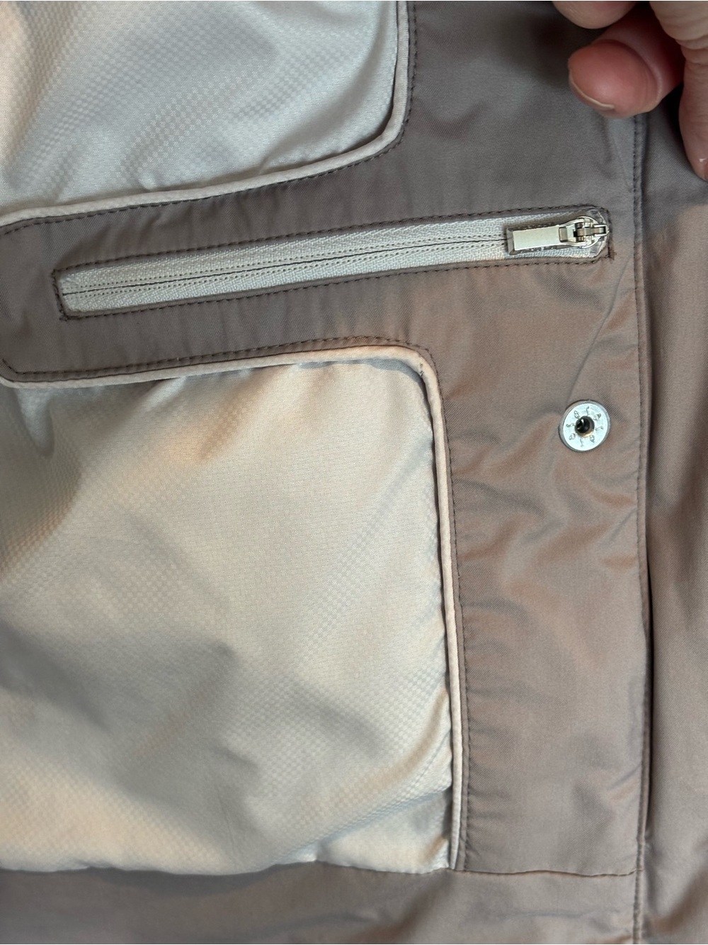 Athleta Taupe Hooded Utility Windbreaker Jacket - Picture 5 of 5